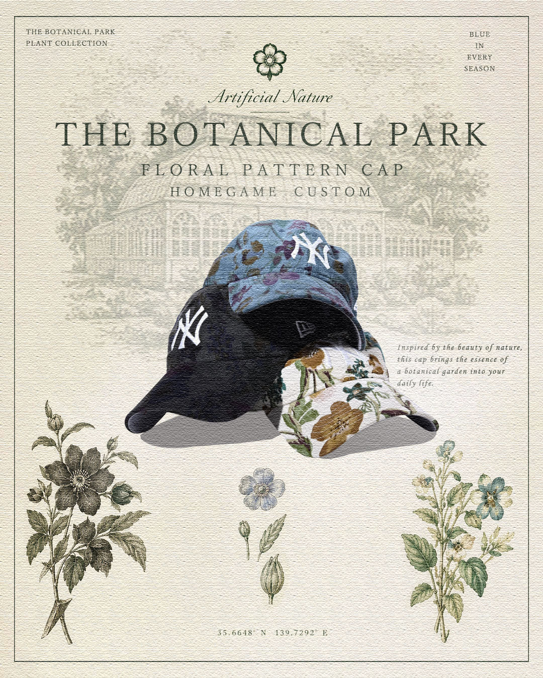 NEW ERA - NEW YORK YANKEES CO 9TWENTY BOTANICAL BLACK "NOCTFLORA"【15230308】