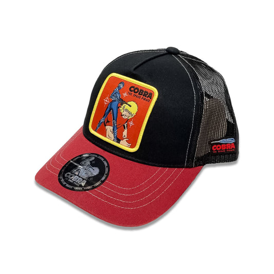 COBRA WAPPEN TRUCKER CAP BLACK/RED  【COB-MCP02】