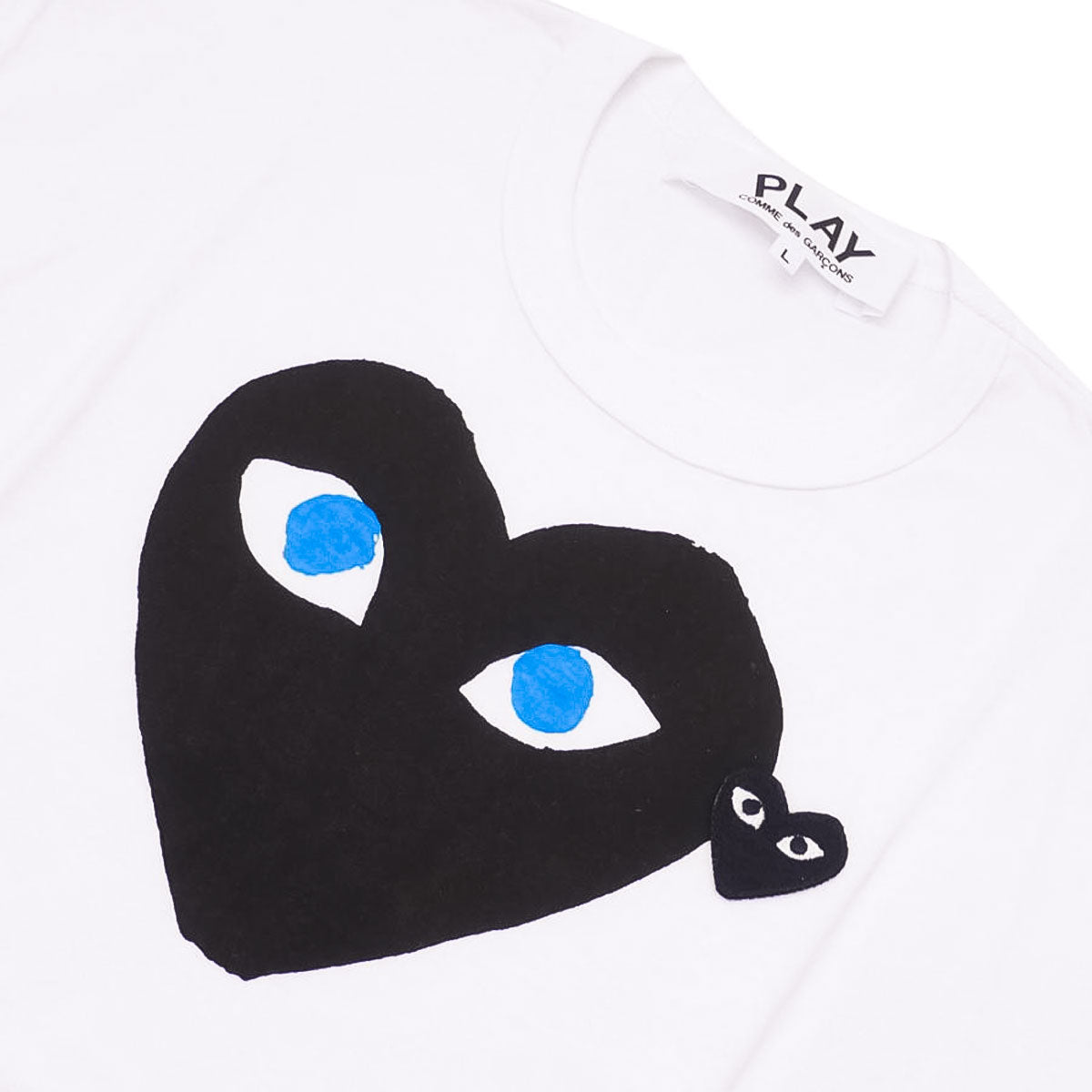 PLAY CDG T-SHIRT "WHITE/BLACK (BLUE EYES-BLACK MINI HEART) " プレイ コム デ ギャルソン "ホワイト/ブラック (ブルーアイズ ブラックミニハート)""【AX-T088-051】