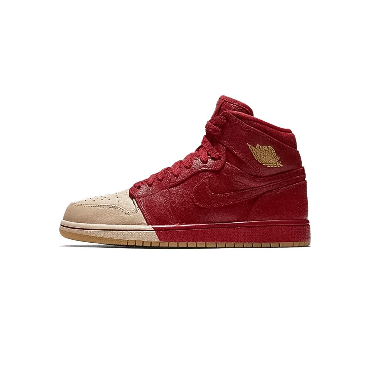 NIKE GIRLS WMNS AIR JORDAN 1 RETRO HIGH PRM「健身房紅/金屬金」耐吉女式 Air Jordan 1 Retro High Premium「健身房紅/金屬金」 [AH7389-607]