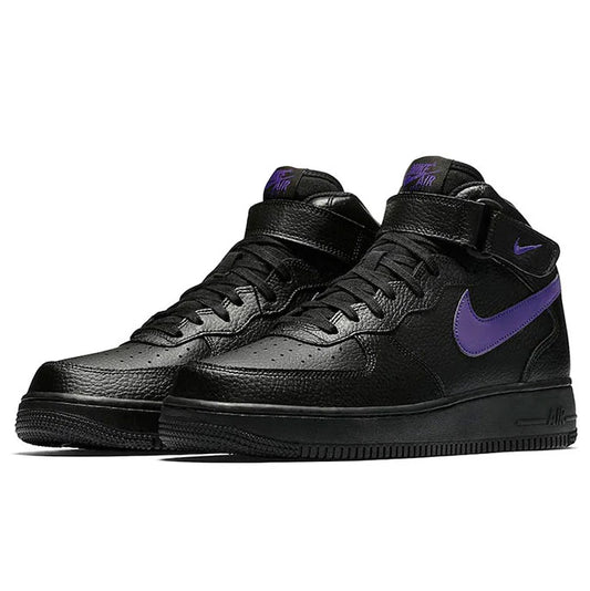 NIKE AIR FORCE 1 MID "BLACK/COURT PURPLE" Nike Air Force 1 Mid "Black/Court Purple" [315123-044]