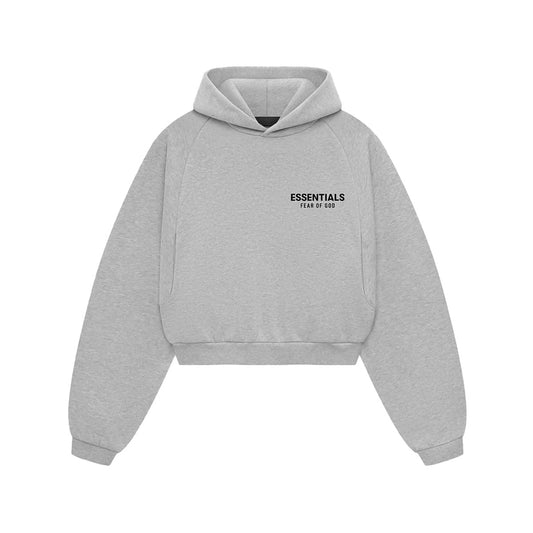 Fear of God ESSENTIALS - FLEECE CROPPED HOODIE LIGHT H GRAY 【192HO247418FW】