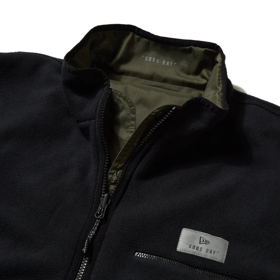 NEW ERA ニューエラ Field Reversible Fleece Pullover Jacket Angler Collection POLARTEC 200 フリースプルオーバージャケット リバーシブル 吉田兄弟 OLIVE/BLACK オリーブ/ブラック【14344447】