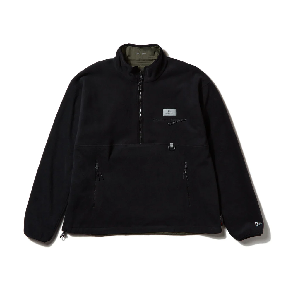 NEW ERA ニューエラ Field Reversible Fleece Pullover Jacket Angler Collection POLARTEC 200 フリースプルオーバージャケット リバーシブル 吉田兄弟 OLIVE/BLACK オリーブ/ブラック【14344447】