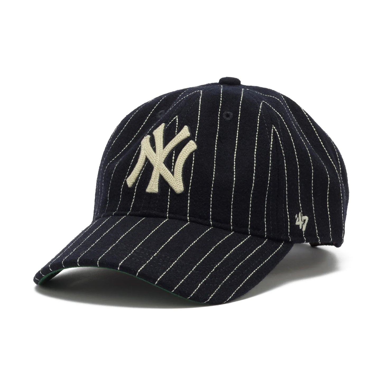 ’47 BRAND New York Yankees - CLEAN UP Wool Pinstripe NAVY【14858303 47A B-WOPCU17WIS-NYA】