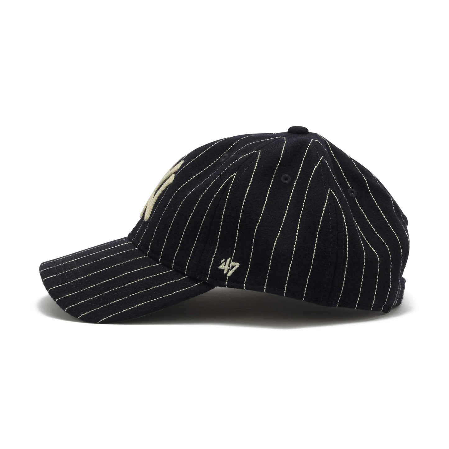 ’47 BRAND New York Yankees - CLEAN UP Wool Pinstripe NAVY【14858303 47A B-WOPCU17WIS-NYA】