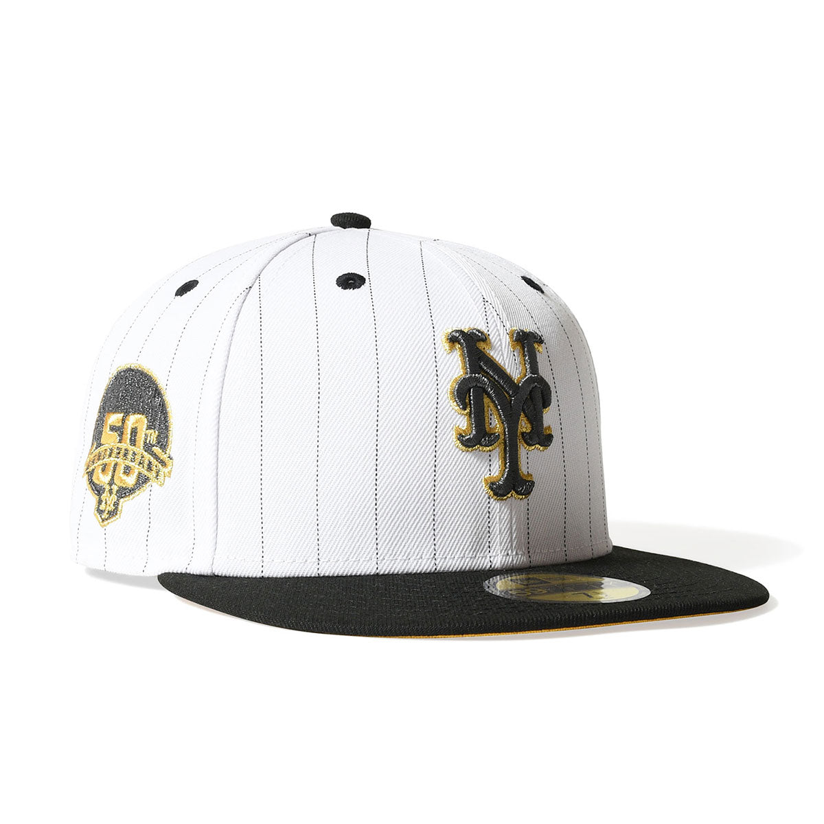 NEW ERA - NEW YORK METS CO 50TH 59FIFTY WHITE PINSTRIPE BLACK 【14909307】