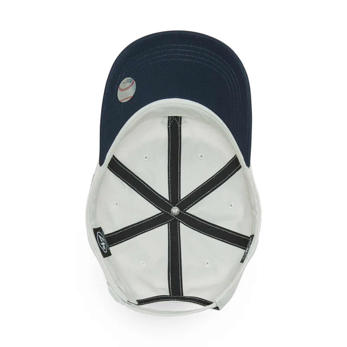 ’47 BRAND New York Yankees - CLEAN UP WHITE/NAVY【14920543 47A-CLP-B-CONTT17CNS-SS】