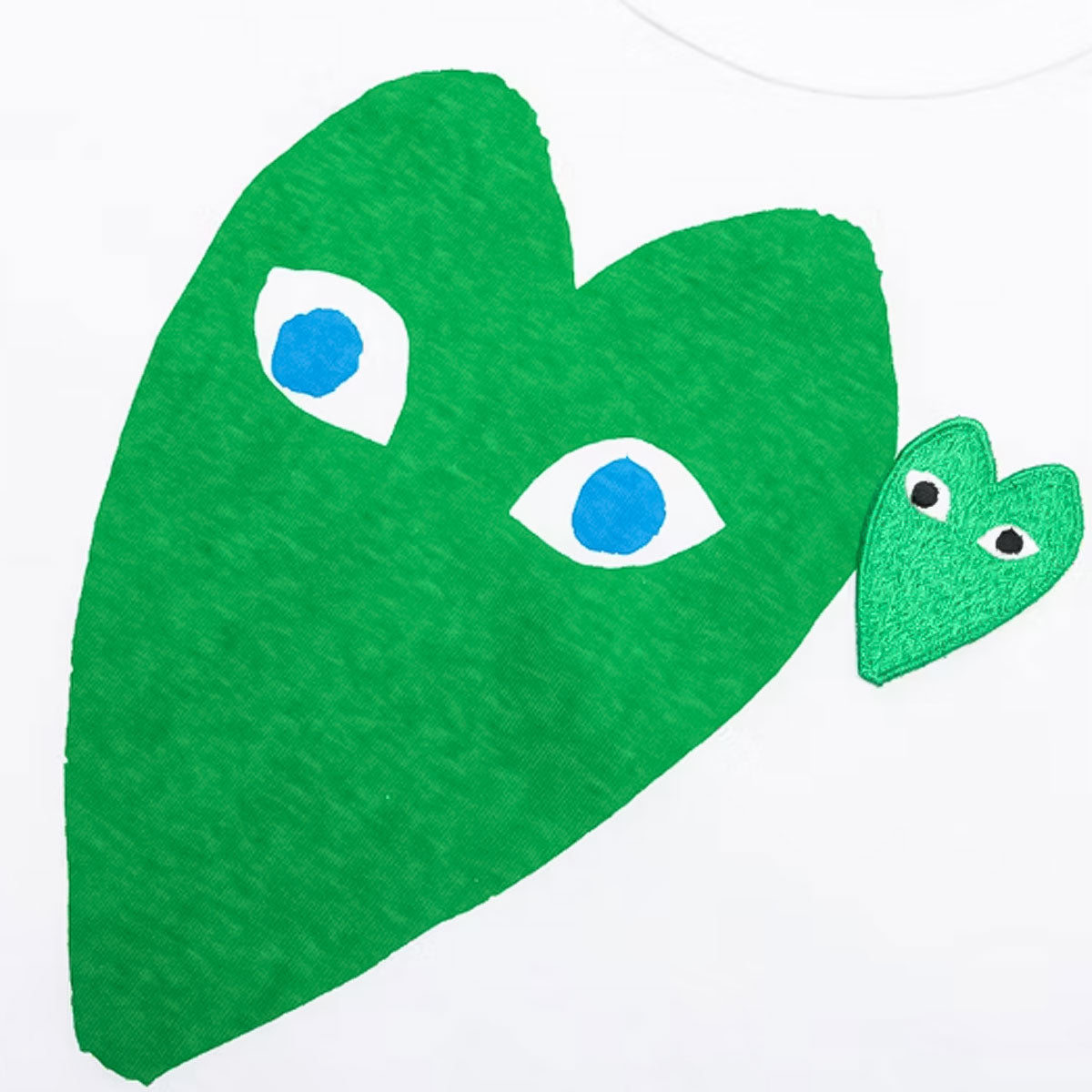 PLAY CDG T-SHIRT "GREEN EMBLEM GREEN HEART" プレイ コム デ ギャルソン Tシャツ "グリーンエンブレム/グリーンハート"【AX-T090-051-1】