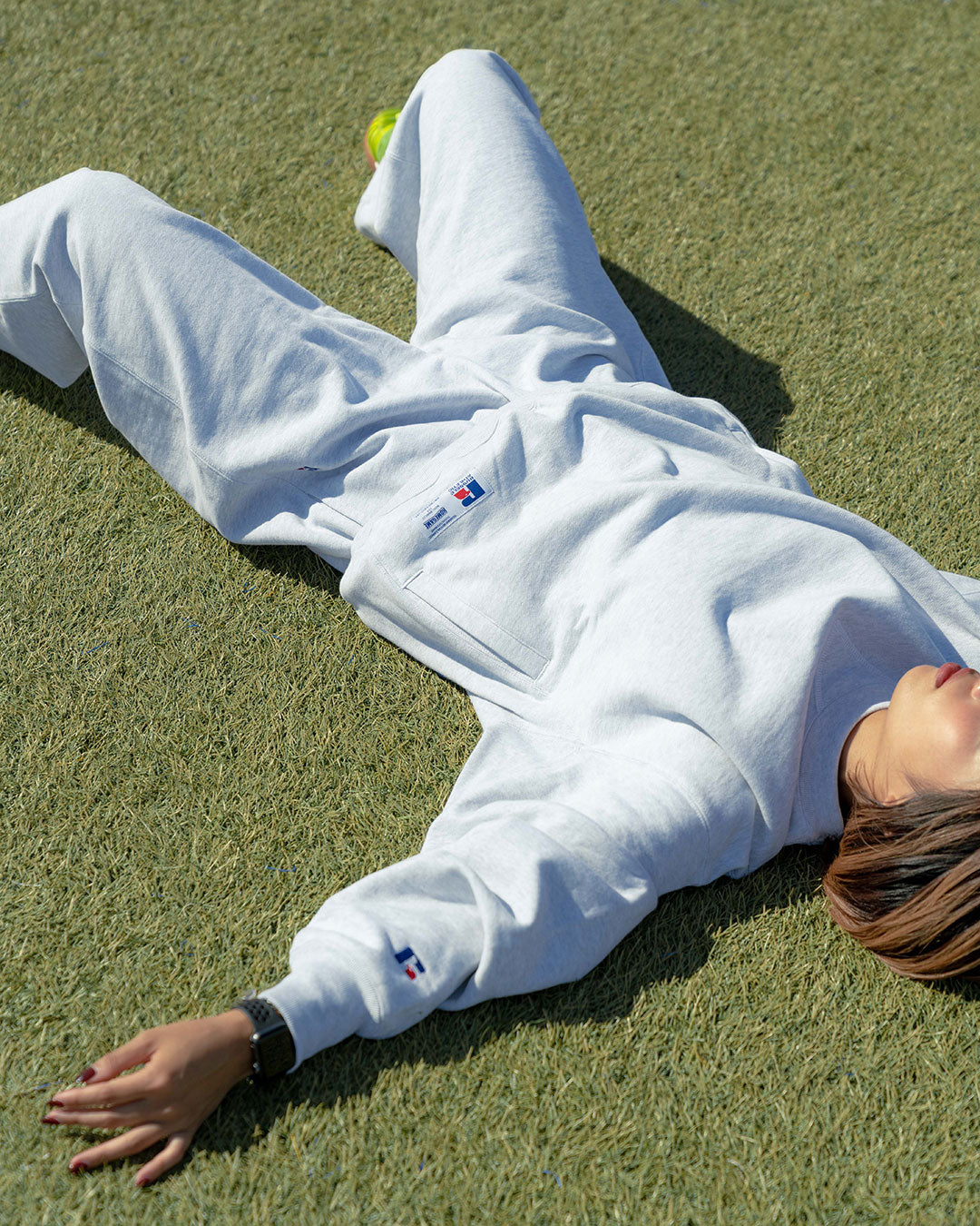 RUSSELL ATHLETIC | HOMEGAME - PRO COTTON SHELTE CH WARM SWEAT PANTS ASH【26FW-HG-003】