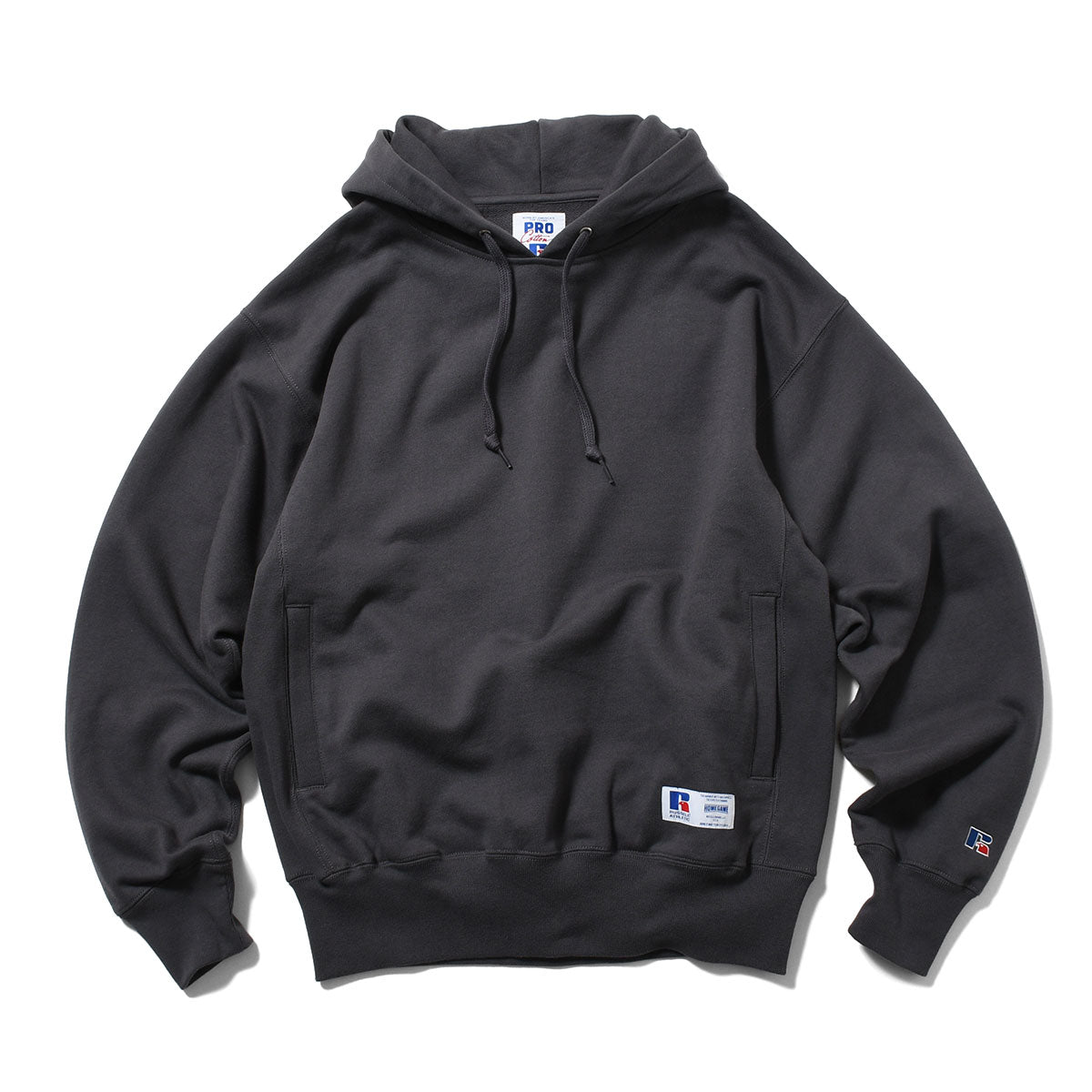 RUSSELL ATHLETIC | HOMEGAME - PRO COTTON LOOPBACK TERRY SWEAT HOODIE BLACK 【26FW-HG-001】