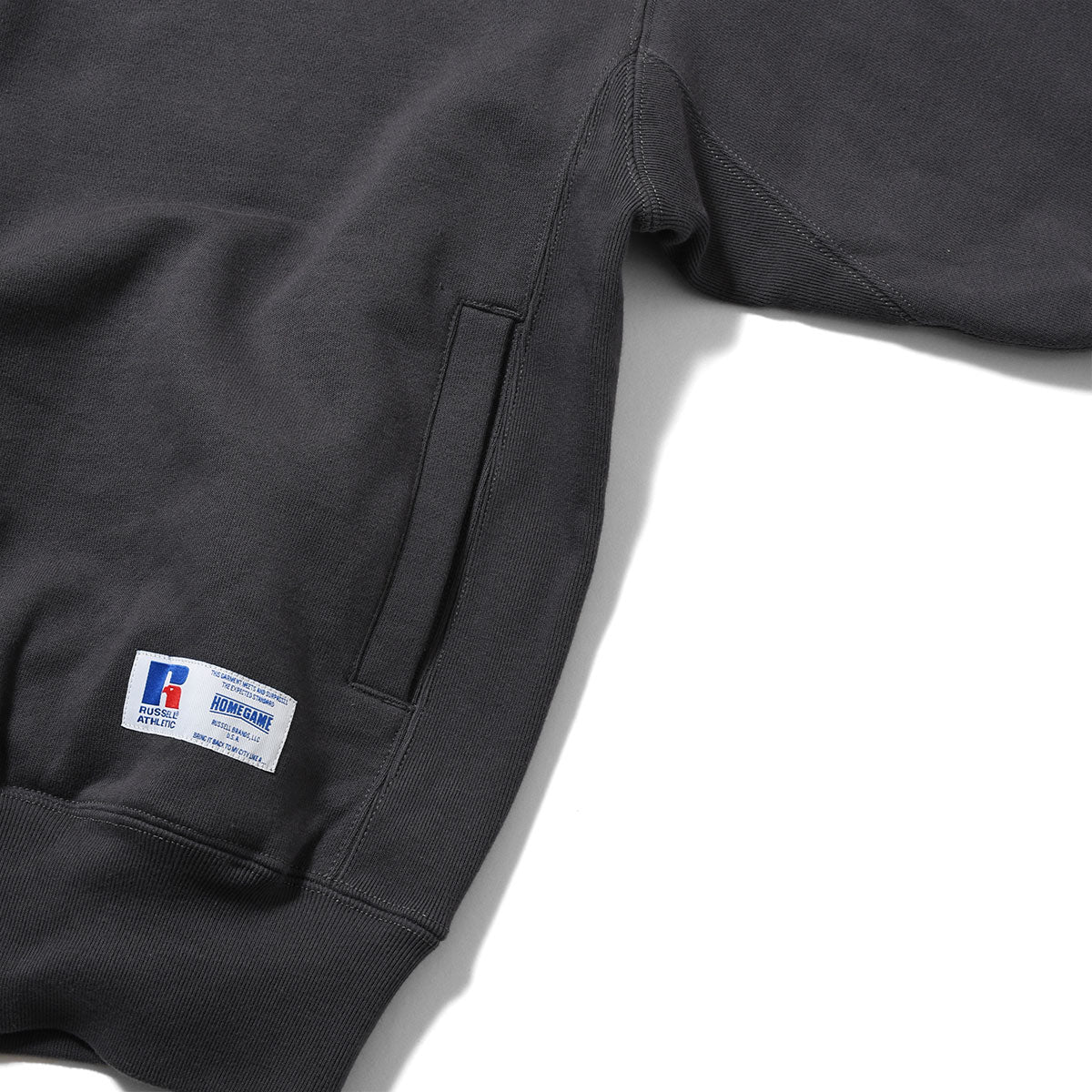 RUSSELL ATHLETIC | HOMEGAME - PRO COTTON LOOPBACK TERRY SWEAT HOODIE BLACK 【26FW-HG-001】