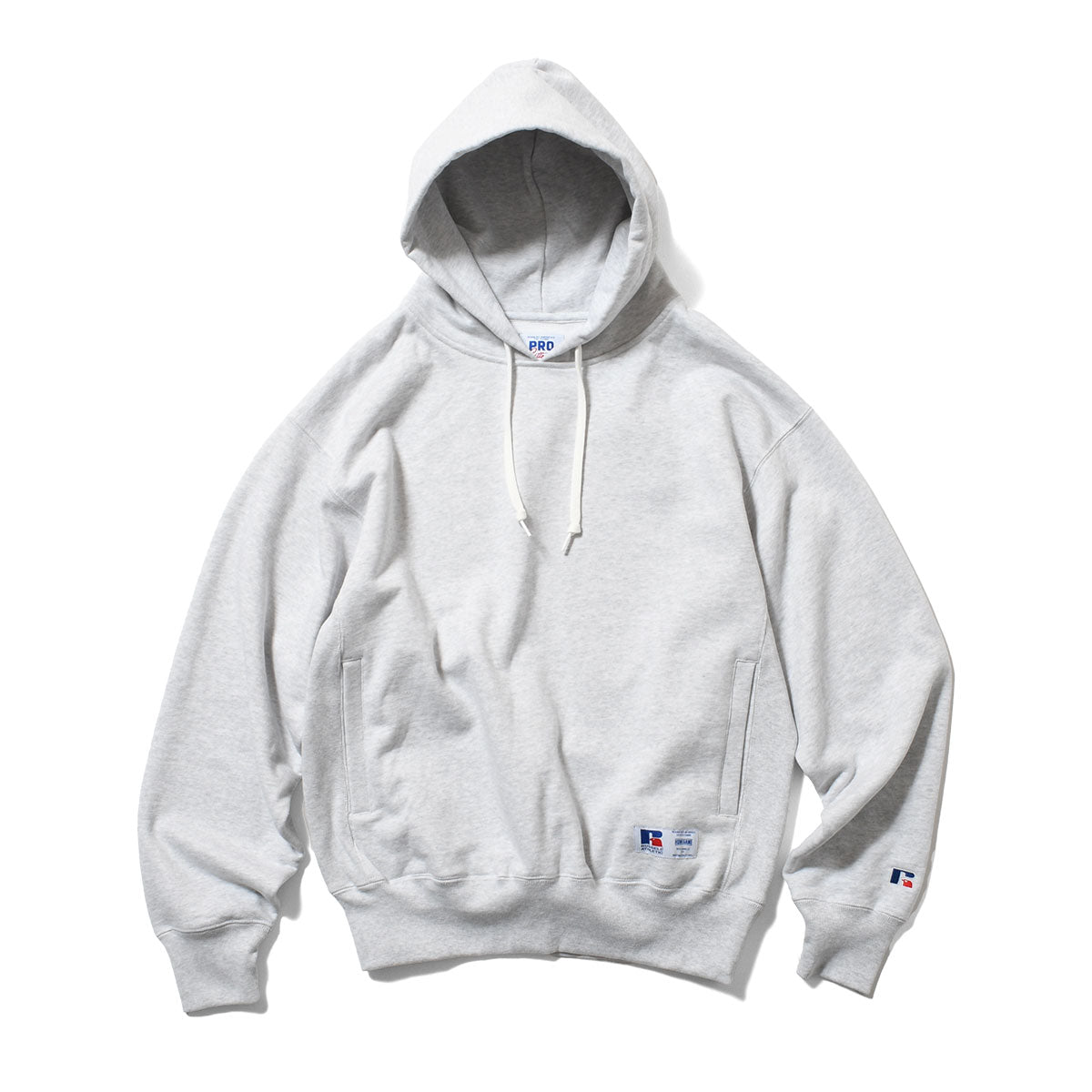 RUSSELL ATHLETIC | HOMEGAME - PRO COTTON LOOPBACK TERRY SWEAT HOODIE ASH【26FW-HG-001】