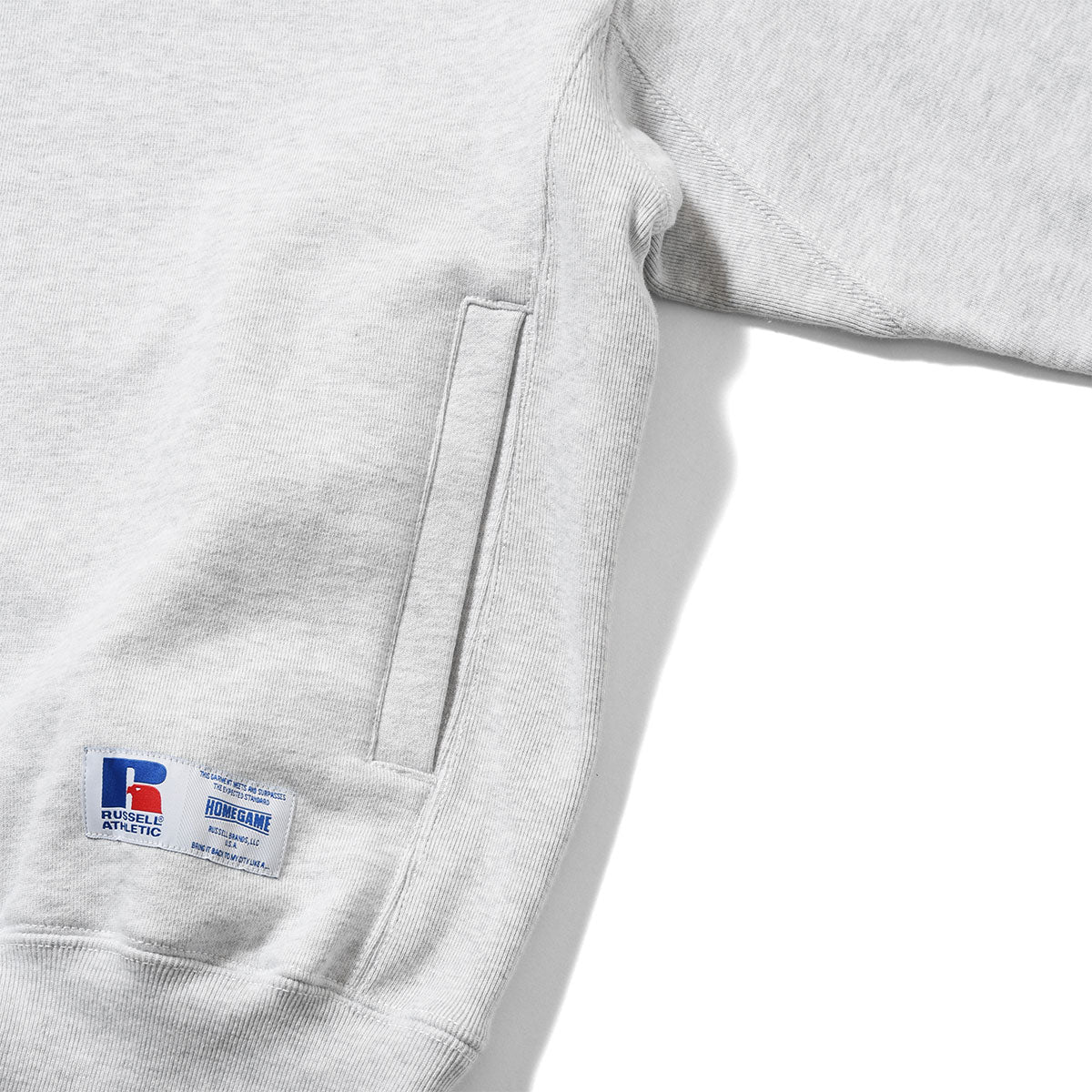 RUSSELL ATHLETIC | HOMEGAME - PRO COTTON LOOPBACK TERRY SWEAT HOODIE ASH【26FW-HG-001】