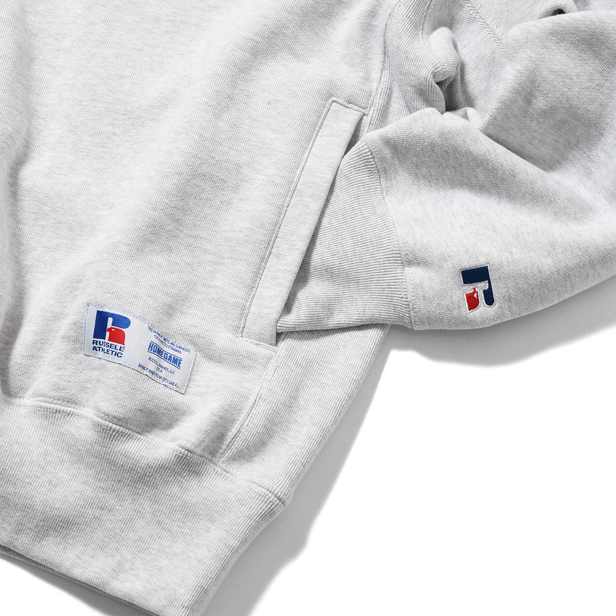 RUSSELL ATHLETIC | HOMEGAME - PRO COTTON LOOPBACK TERRY SWEAT HOODIE ASH【26FW-HG-001】
