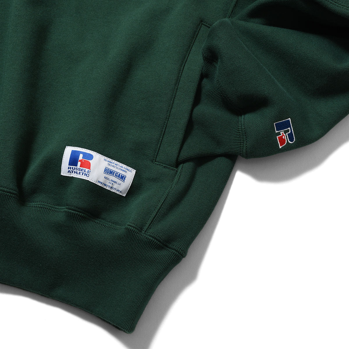 RUSSELL ATHLETIC | HOMEGAME - PRO COTTON LOOPBACK TERRY SWEAT HOODIE GREEN【26FW-HG-001】