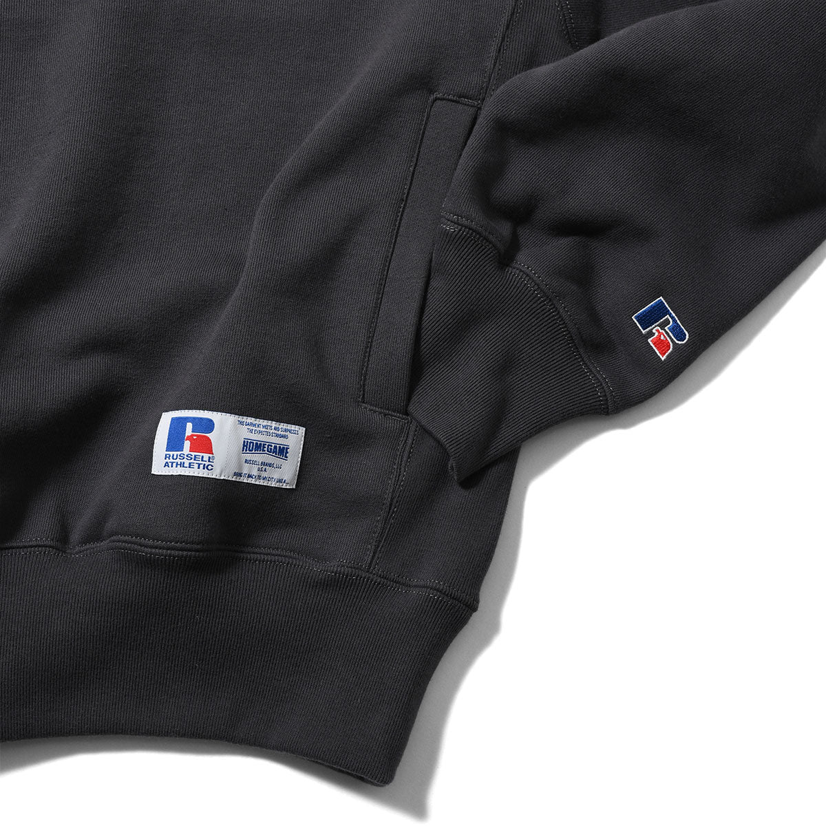 RUSSELL ATHLETIC | HOMEGAME - PRO COTTON LOOPBACK TERRY SWEAT CREWNECK BLACK【26FW-HG-002】
