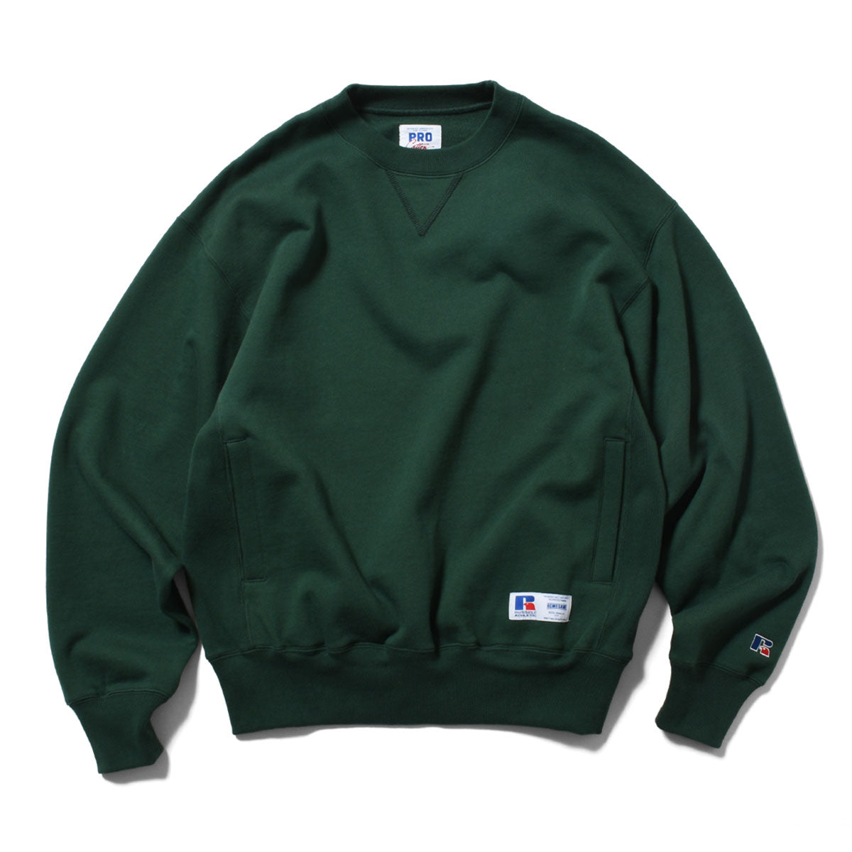 RUSSELL ATHLETIC | HOMEGAME - PRO COTTON LOOPBACK TERRY SWEAT CREWNECK GREEN【26FW-HG-002】