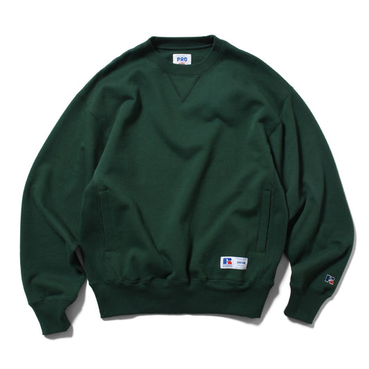 RUSSELL ATHLETIC | HOMEGAME - PRO COTTON LOOPBACK TERRY SWEAT CREWNECK GREEN【26FW-HG-002】