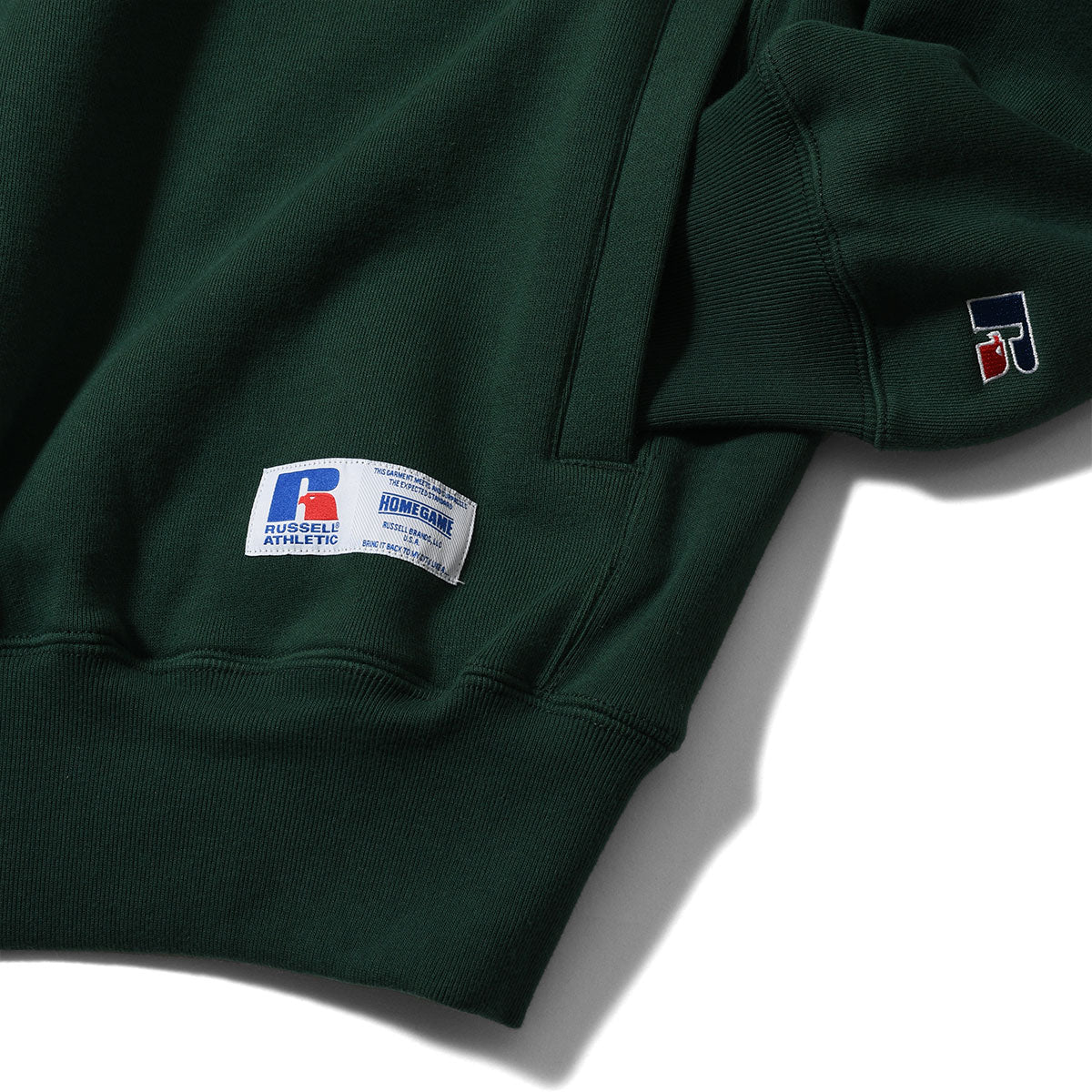 RUSSELL ATHLETIC | HOMEGAME - PRO COTTON LOOPBACK TERRY SWEAT CREWNECK GREEN【26FW-HG-002】