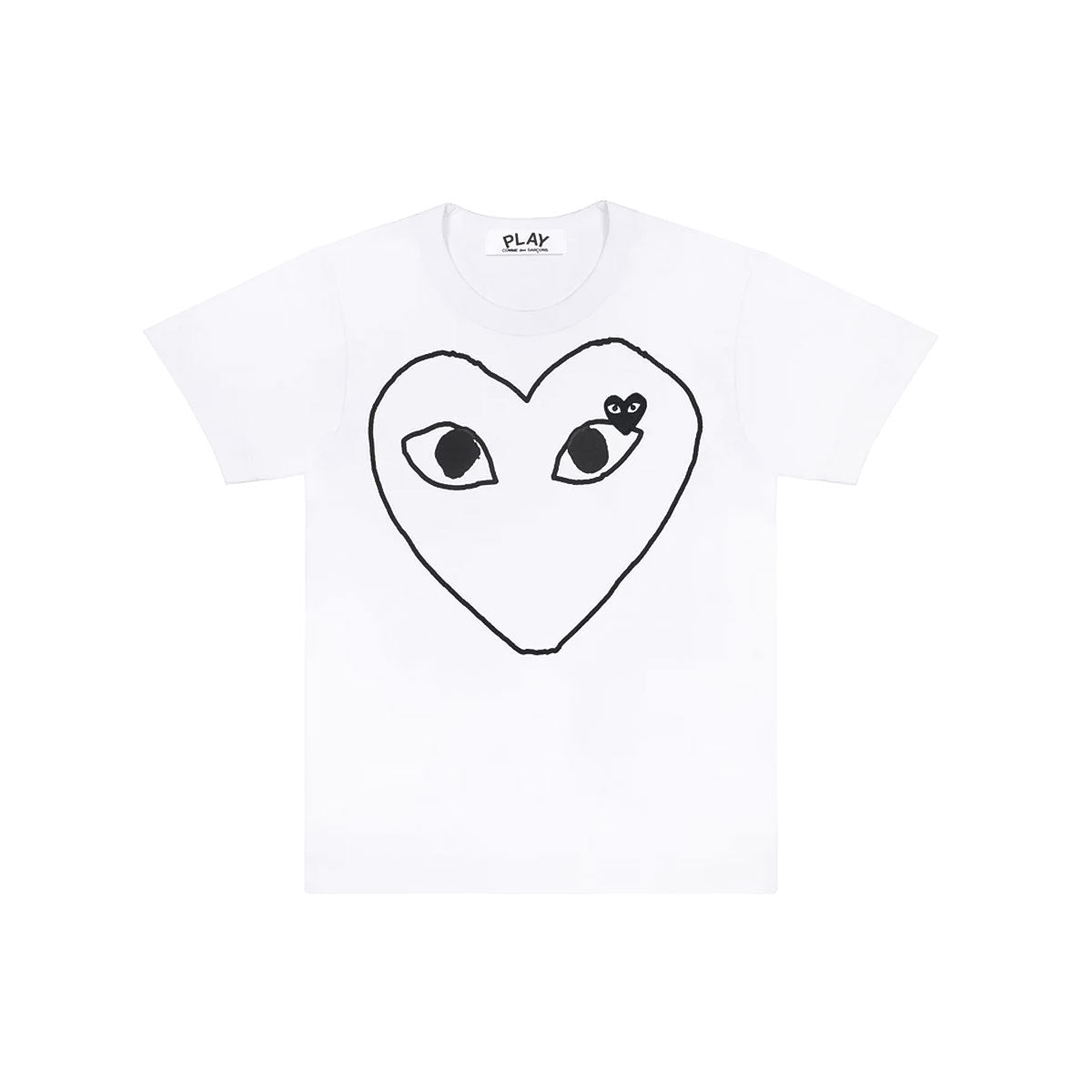 PLAY CDG T-SHIRT WHITE/BLACK (BLACK MINI HEART) プレイ コム デ ギャルソン Tシャツ "ホワイト/ブラック (ブラック ミニハート)"【AX-T102-051】