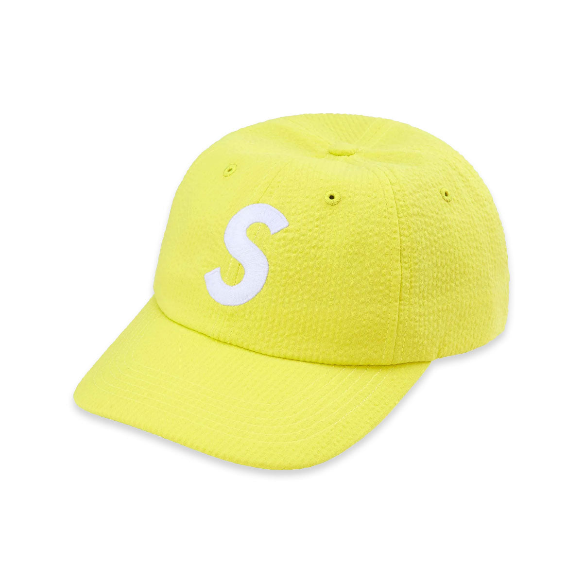 Supreme シュプリーム SEERSUCKER S LOGO 6 PANEL CAP YELLOW