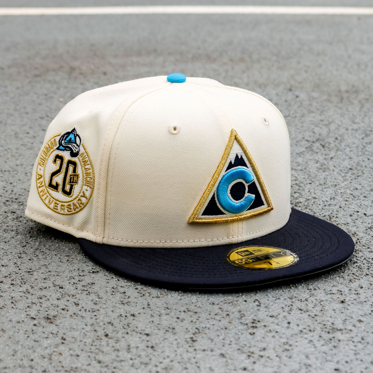 TY MATHIS NEW ERA - Colorado Avalanche 59FIFTY 20th Anniv. Chrome White/Dark Navy