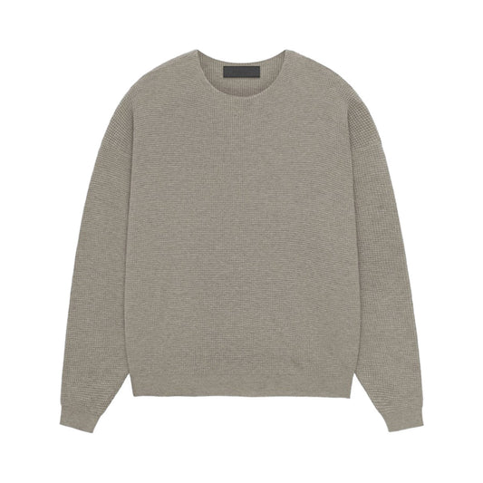 Fear of God ESSENTIALS - WAFFLE CREWNECK SWEATER HEATHER GRAY【192HO246131F】