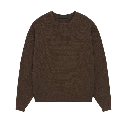 Fear of God ESSENTIALS - WAFFLE CREWNECK SWEATER BROWN 【192HO246135F】