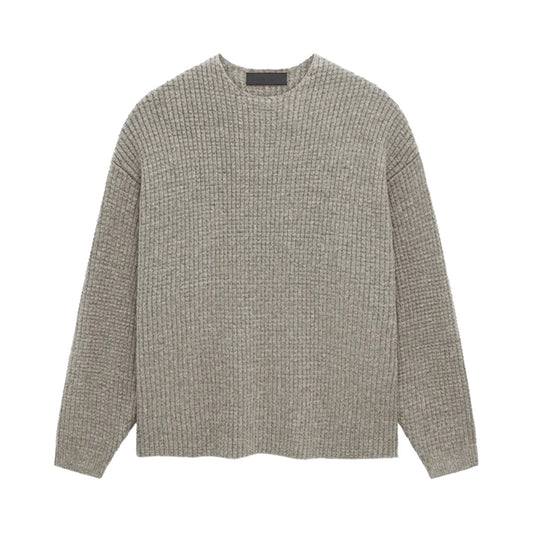 Fear of God ESSENTIALS - HEAVY WAFFLE CREWNECK SWEATHER HEATHER GRAY 【192HO246171F】