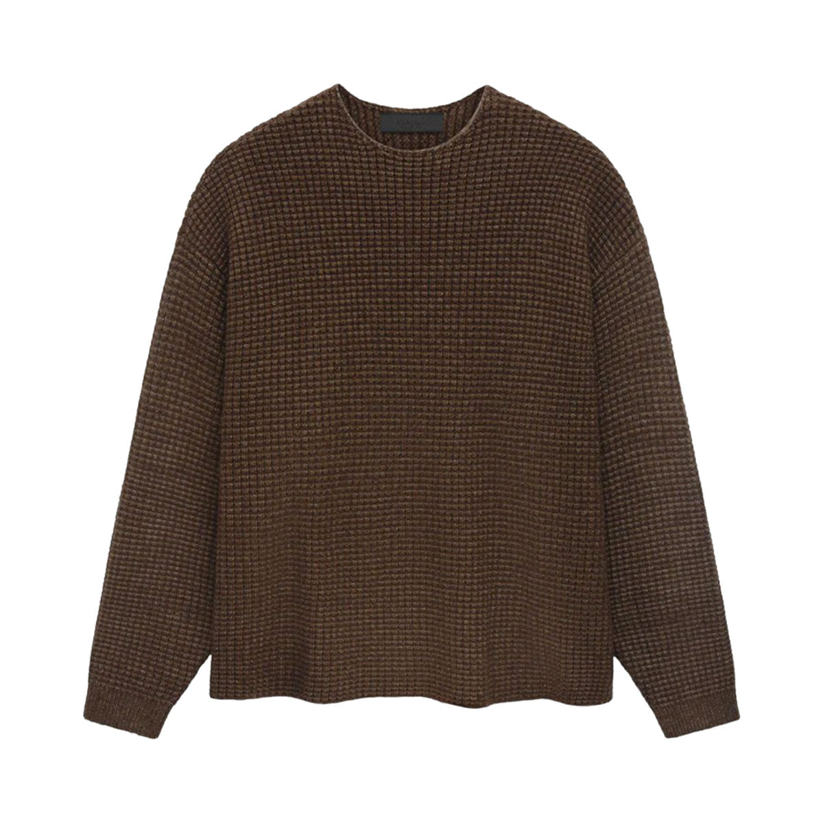 Fear of God ESSENTIALS - HEAVY WAFFLE CREWNECK SWEATHER BROWN 【192HO246175F】