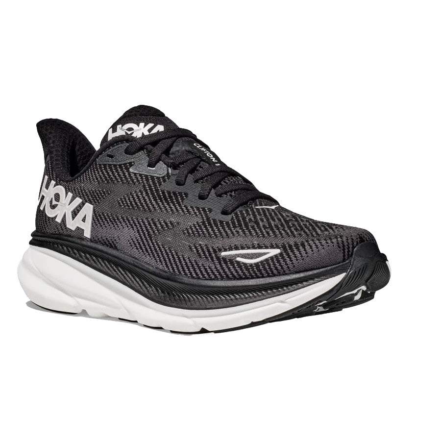 HOKA ONE ONE WOMEN'S CLIFTON 9 SNEAKER SHIFTING BLACK×WHITE BLACK×WHITE [1127896-BWHT]