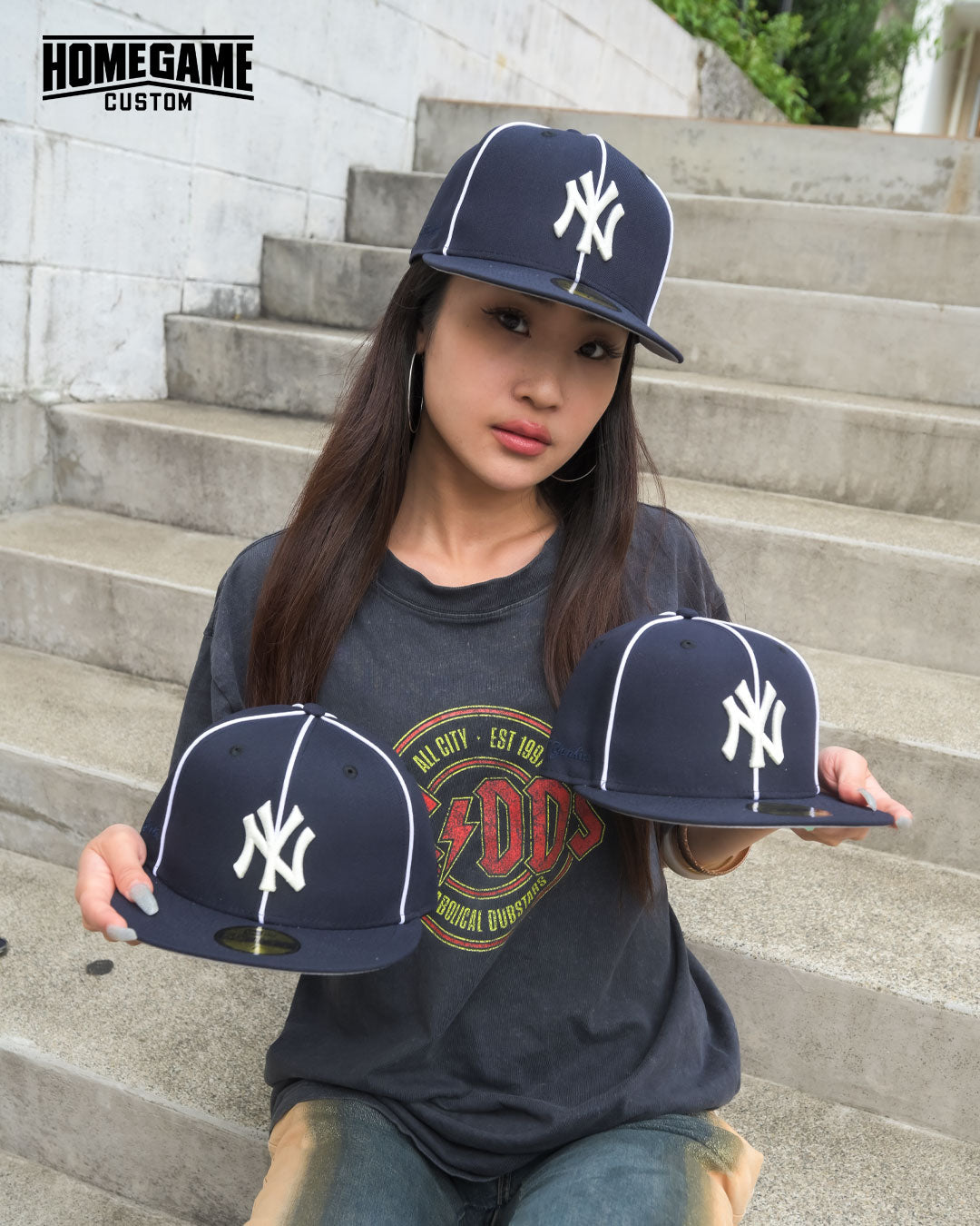 NEW ERA - NEW YORK YANKEES CO PIPING 59FIFTY NAVY【71037329】
