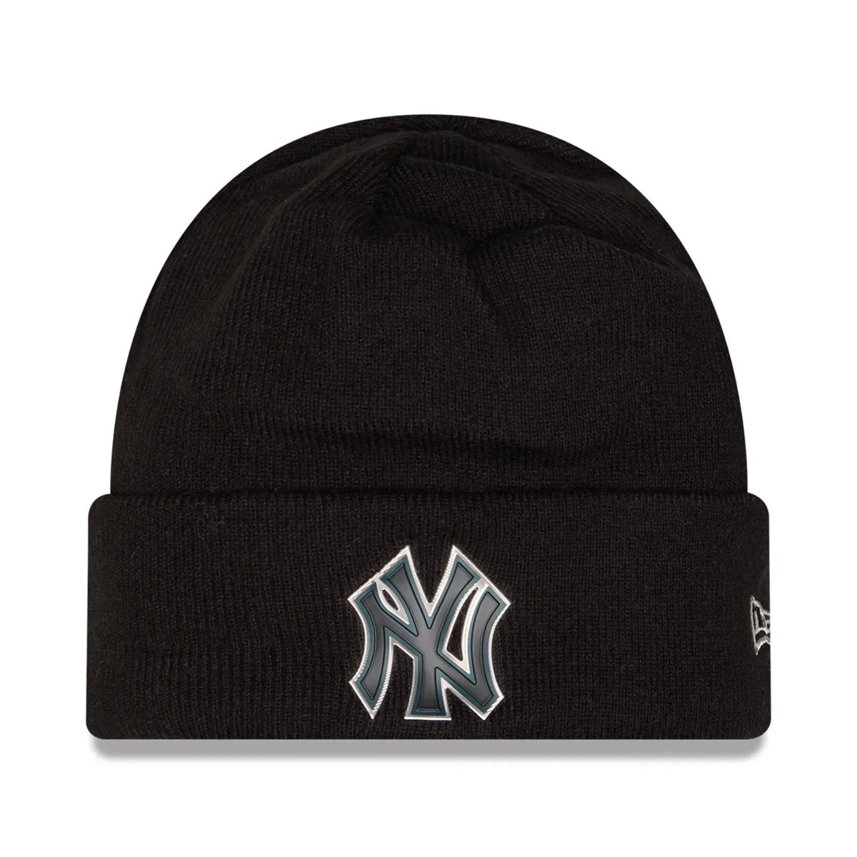 NEW ERA - New York Yankeess Chrome Cuffed Knit Hat Black 【60920517】