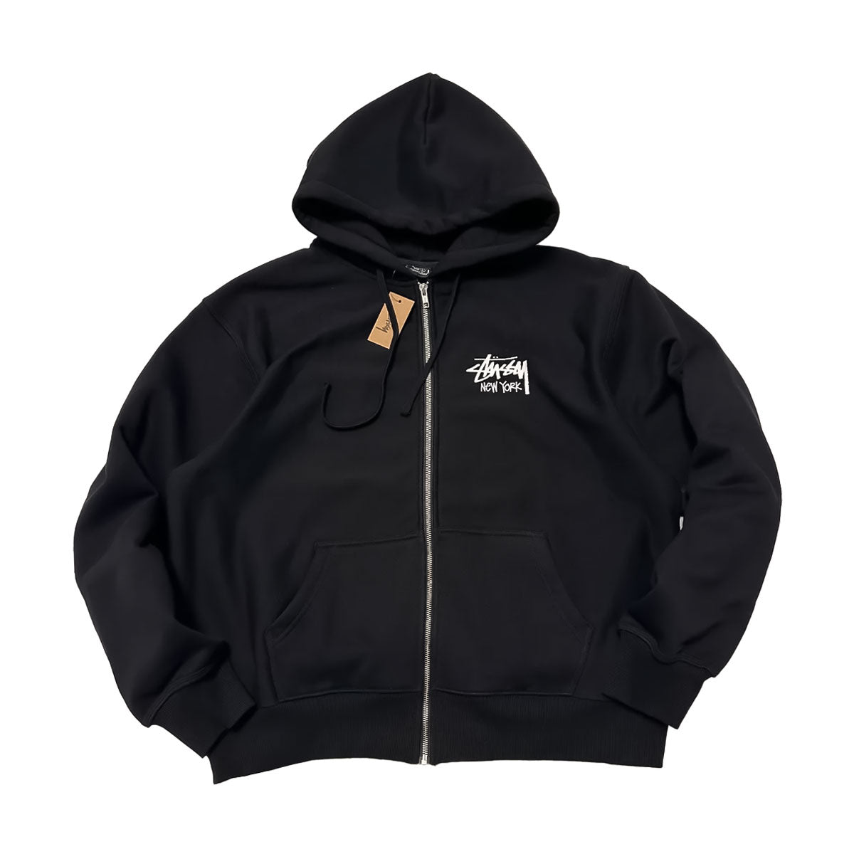 STUSSY - NEW YORK SHOP LIMITED ZIP UP HOODIE BLACK