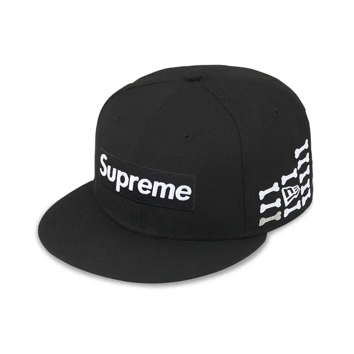 SUPREME × NEW ERA - BONES BOX LOGO NE CAP BLACK 【FW25H46 