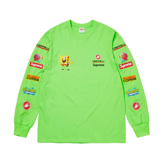 Supreme SpongeBob - SquarePants Castelli Racing L/S Tee LIME 【SS25T36】
