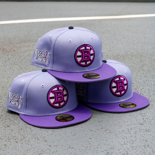 TY MATHIS NEW ERA - Boston Bruins 59FIFTY Hockey Fights Cancer Lavender/Purple