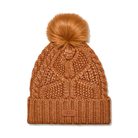 UGG - W CABLE BEANIE WITH POM 【100819-CHE】