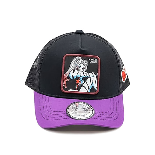 HARLEY QUINN WAPPEN TRUCKER CAP CHARCOAL/PUR 【WN-MCP02】