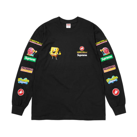 Supreme - SpongeBob SquarePants Castelli Racing L/S Tee BLACK 【SS25T36】
