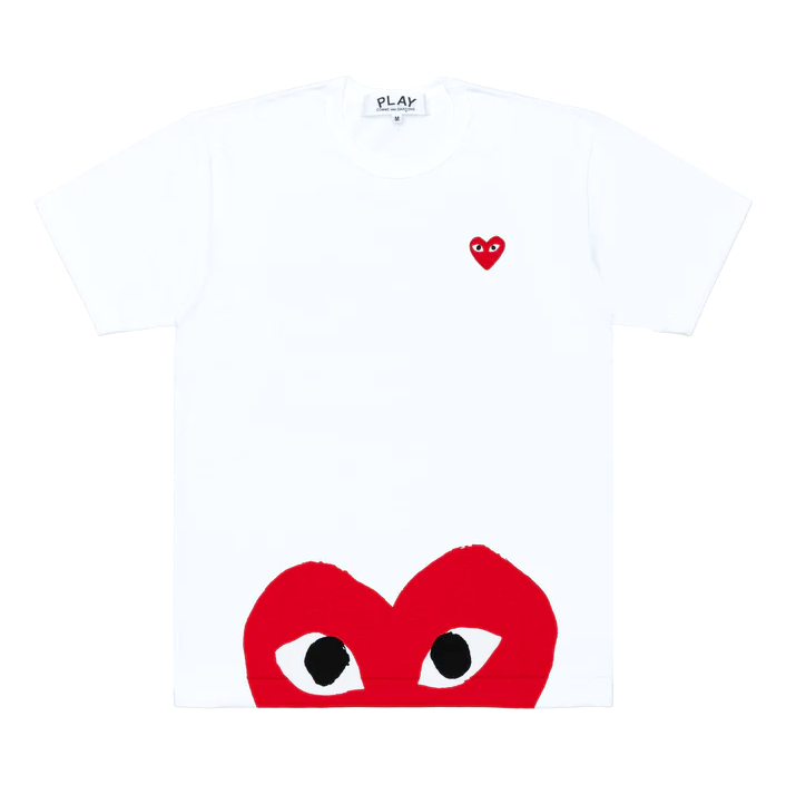 PLAY CDG  T-SHIRT プレイコム デ ギャルソン Tシャツ ホワイト【AX-T034-051】