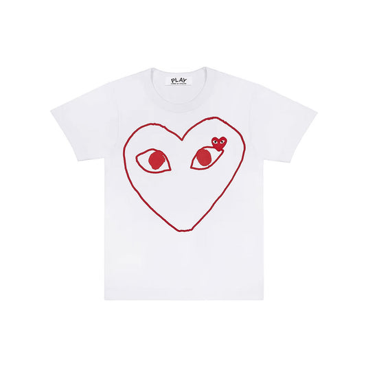 PLAY CDG T-SHIRT "RED/WHITE" プレイ コム デ ギャルソン Tシャツ "レッド/ホワイト" 【AX-T100-051】