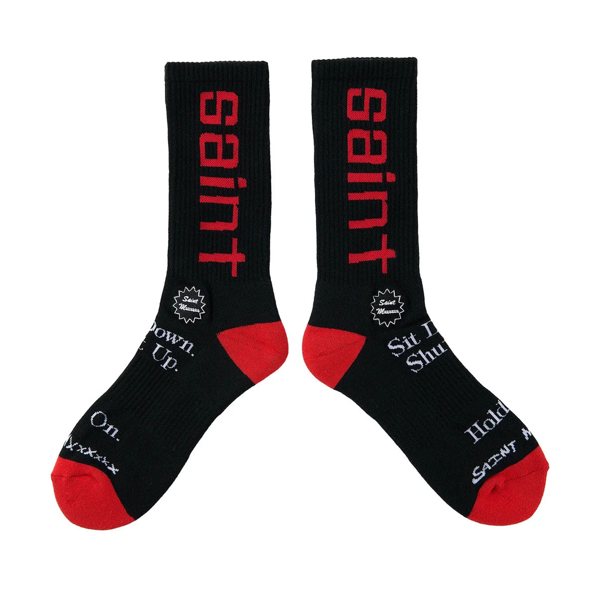 SAINT Mxxxxxx - SOCKS SIT DOWN BLACK 【SM-HR8-0000-105】