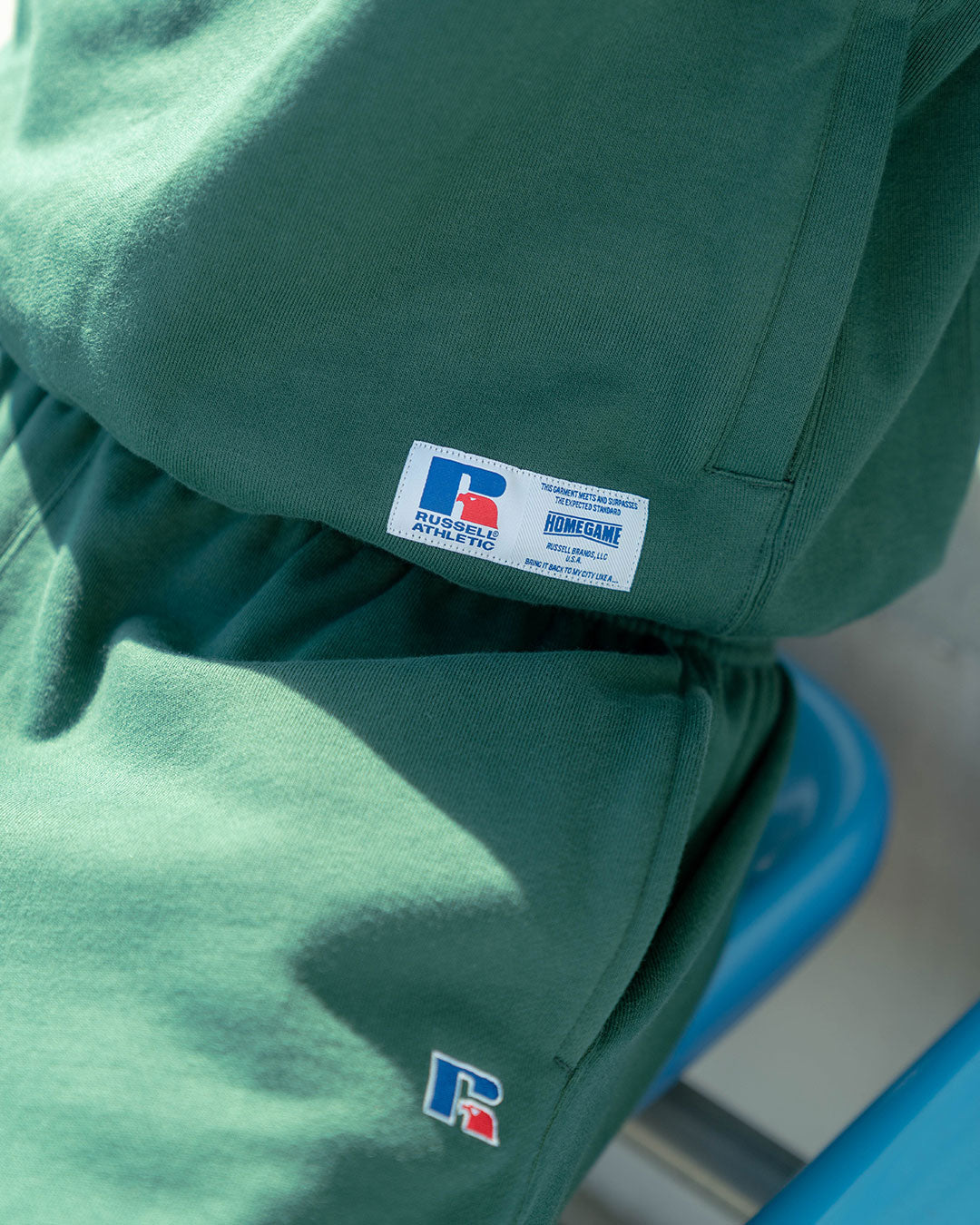 RUSSELL ATHLETIC | HOMEGAME - PRO COTTON LOOPBACK TERRY SWEAT HOODIE GREEN【26FW-HG-001】