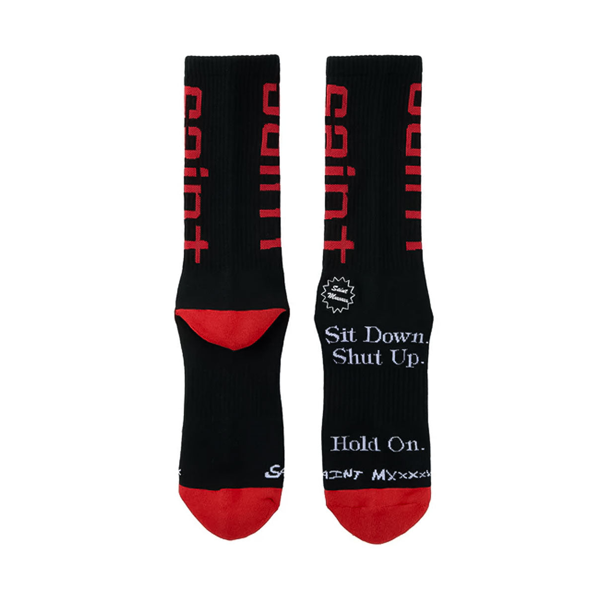 SAINT Mxxxxxx - SOCKS SIT DOWN BLACK 【SM-HR8-0000-105】