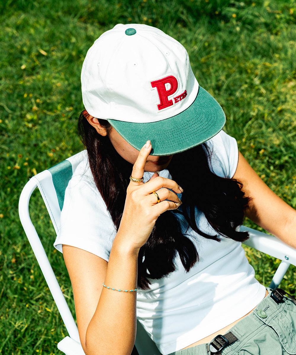 MY NAME IS PETER - 5-PANEL PETER APPLIQUE CAP WHITE/GREEN