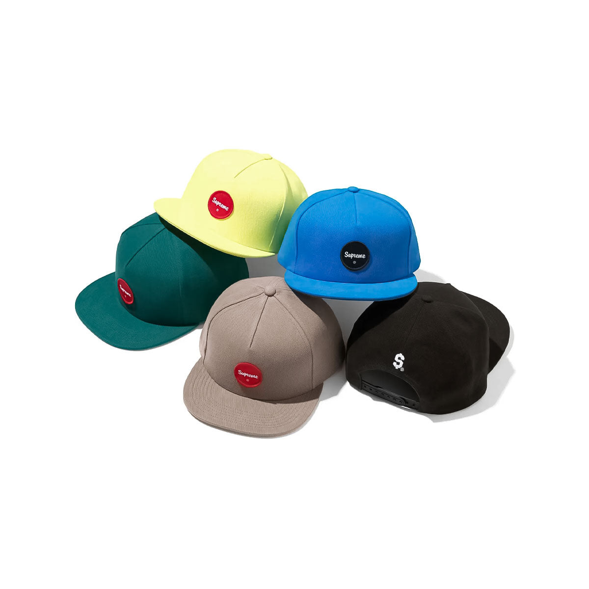 Supreme シュプリーム TWILL PATCH 5PANEL CAP KHAKI/BLUE/GREEN/YELLOW