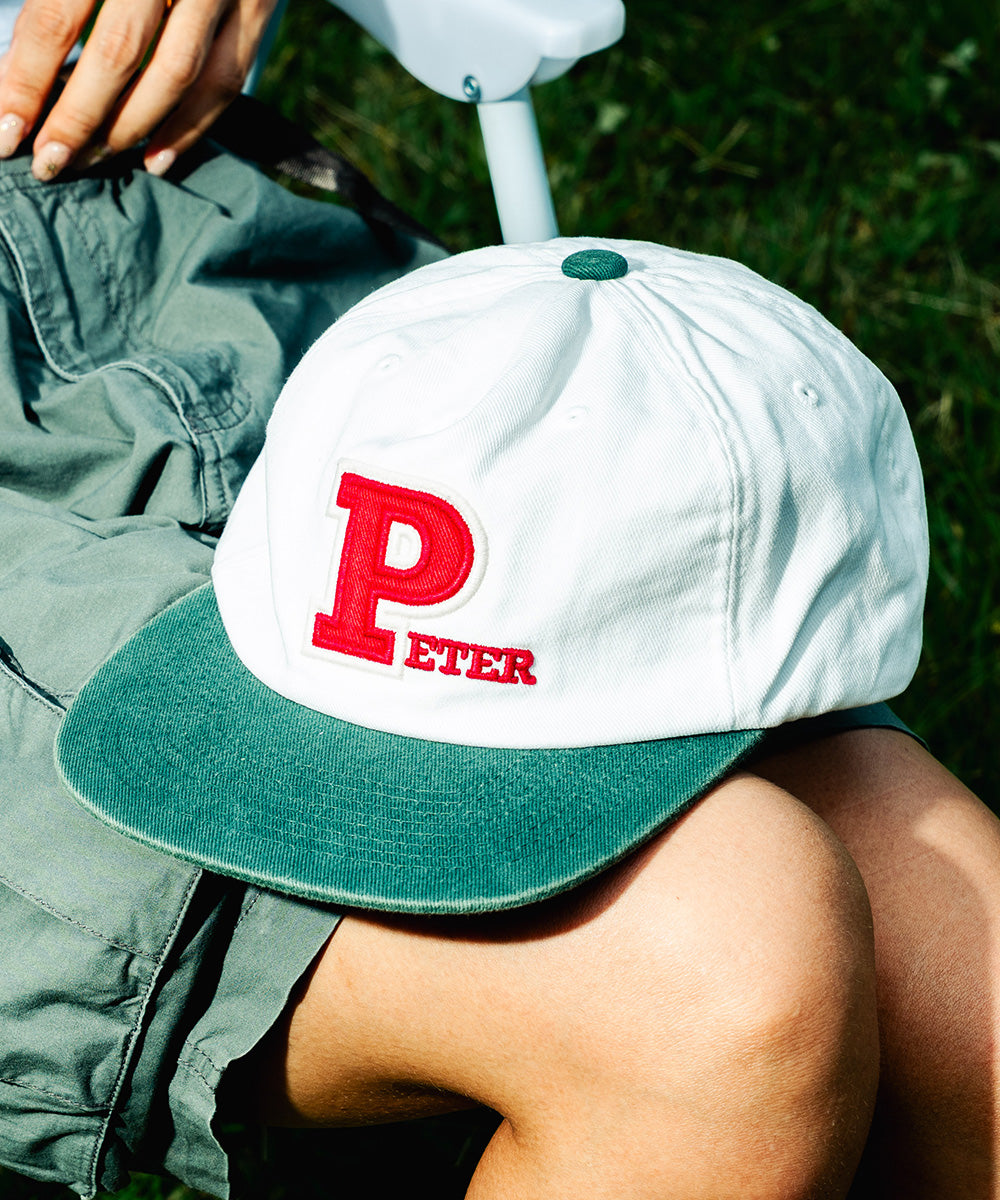 MY NAME IS PETER - 5-PANEL PETER APPLIQUE CAP WHITE/GREEN