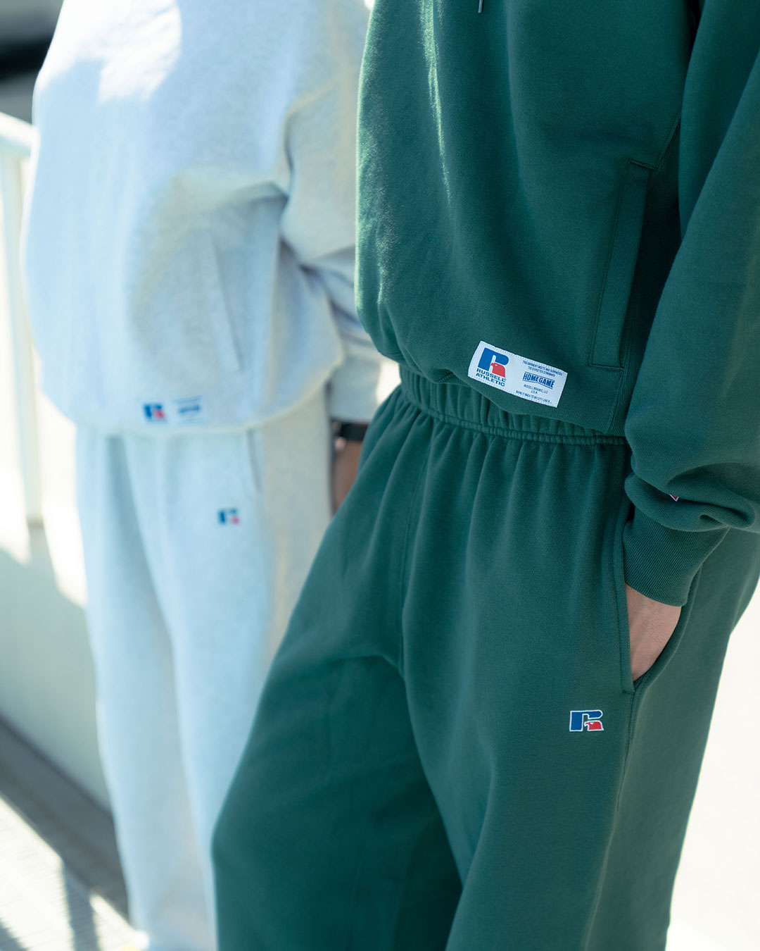 RUSSELL ATHLETIC | HOMEGAME - PRO COTTON SHELTE CH WARM SWEAT PANTS GREEN【26FW-HG-003】